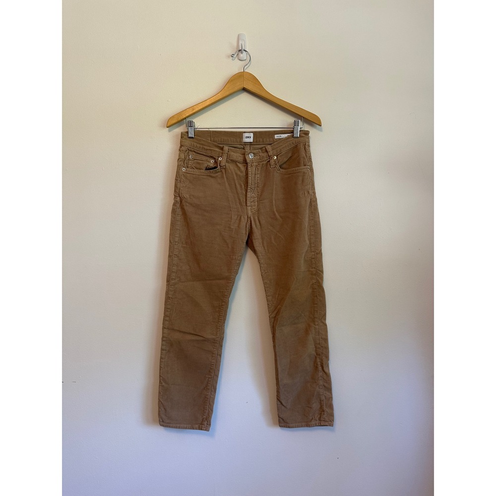 Edwin Elin Crop Straight‎ Corduroy Pants in Camel Brown | Size 27